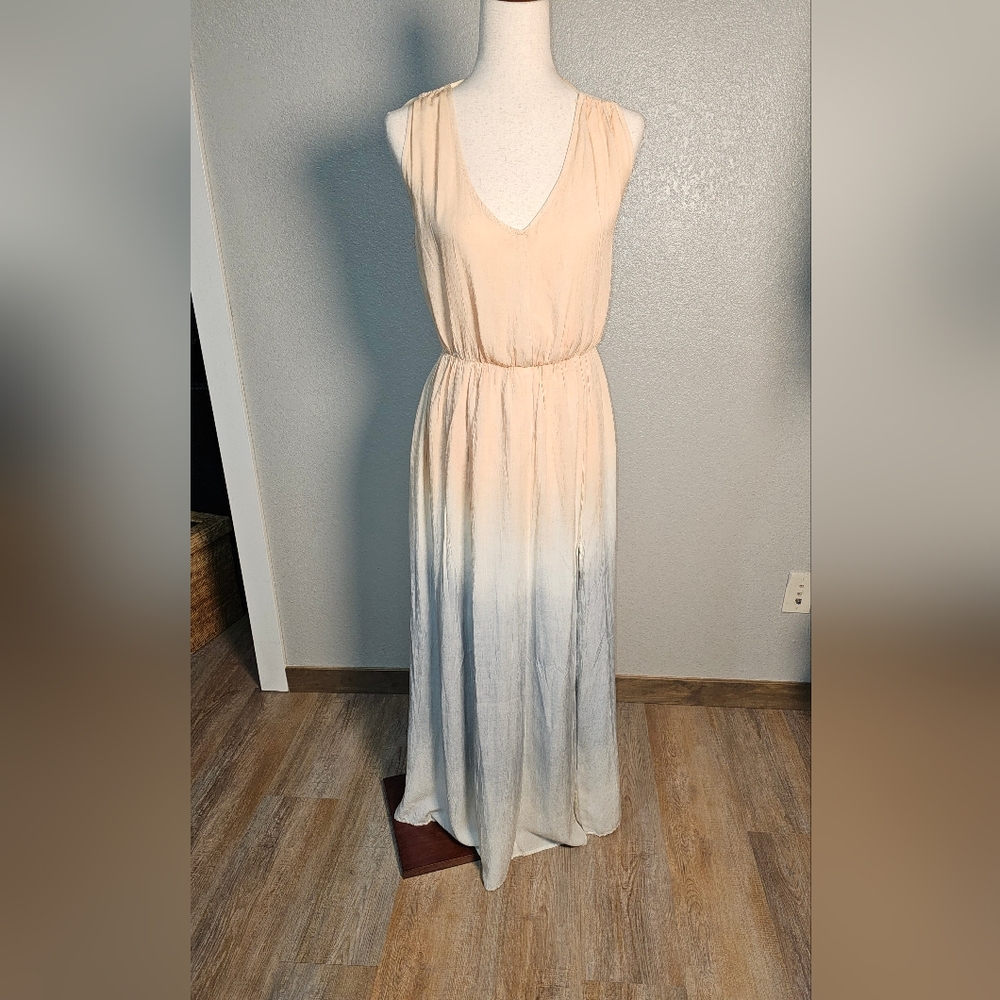 NWT Lulus Summer Light Ombre Summer Dress Peach Grey White Size Sm Adjustable - Picture 6 of 11